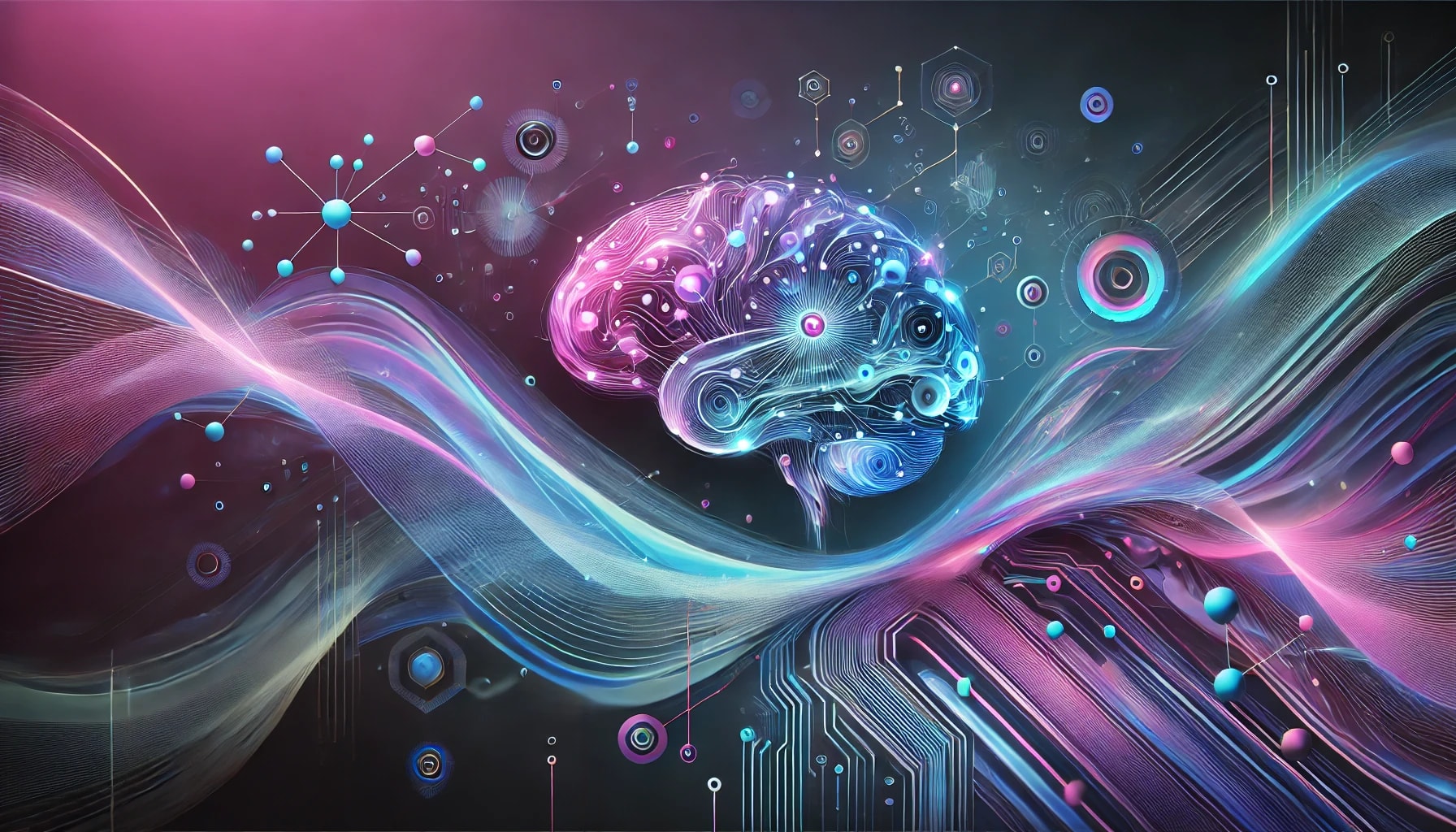 Futuristic abstract image featuring neural networks, data streams, and circuit patterns in gradient hues of blue-purple and cyan-magenta, representing AI innovation and Model Context Protocol.